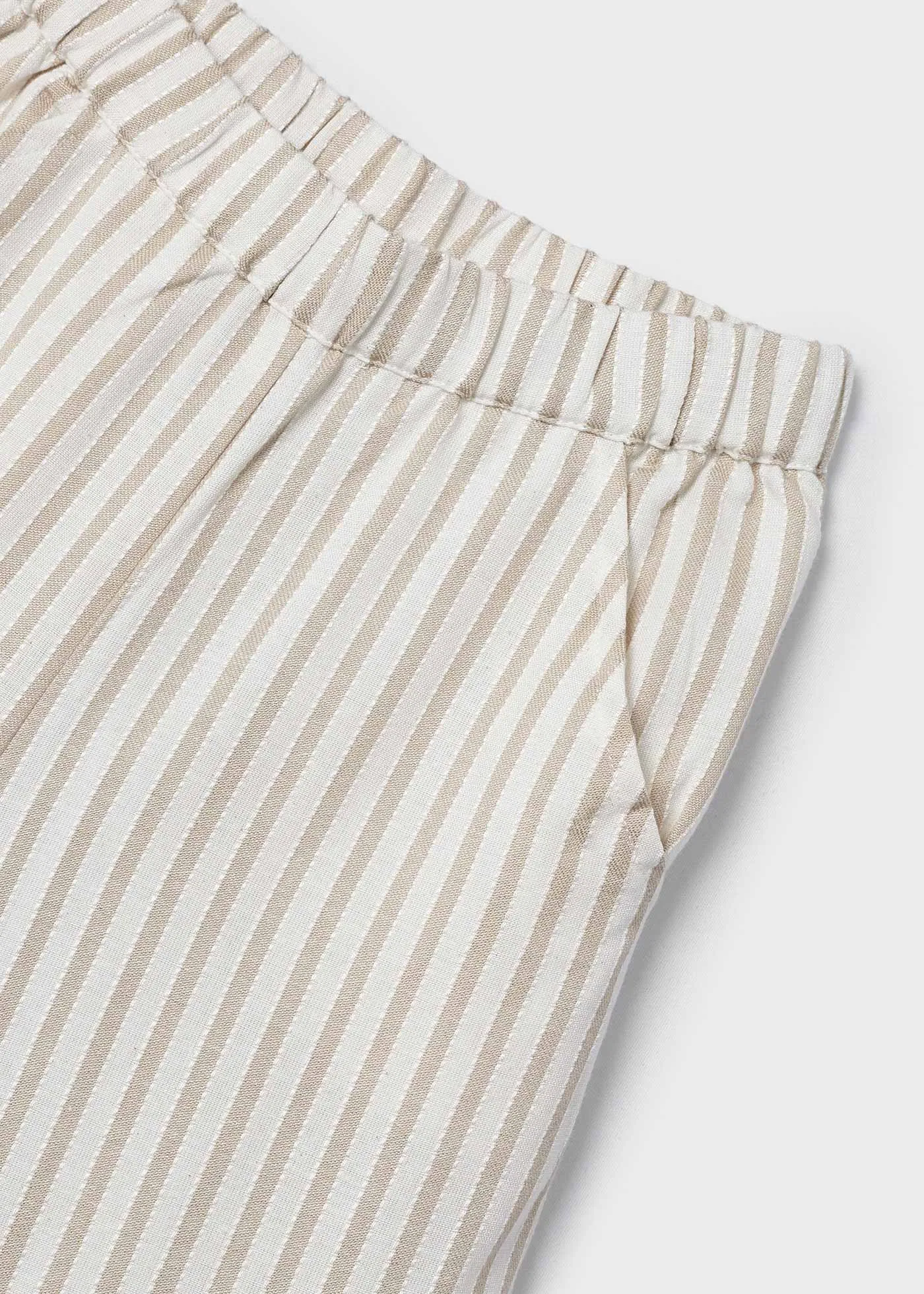 3539 - Stripes long trousers for girl - Beige