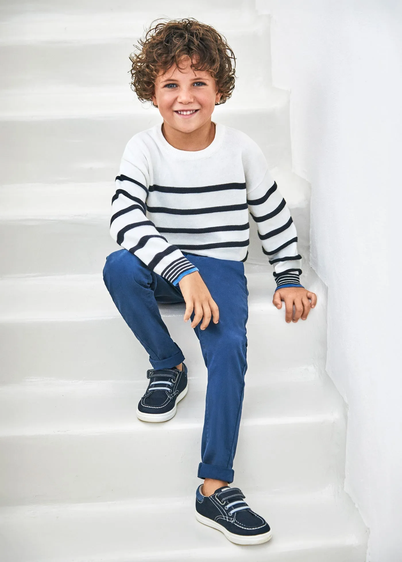 512 - Twill basic trousers for boys suit - Cyan