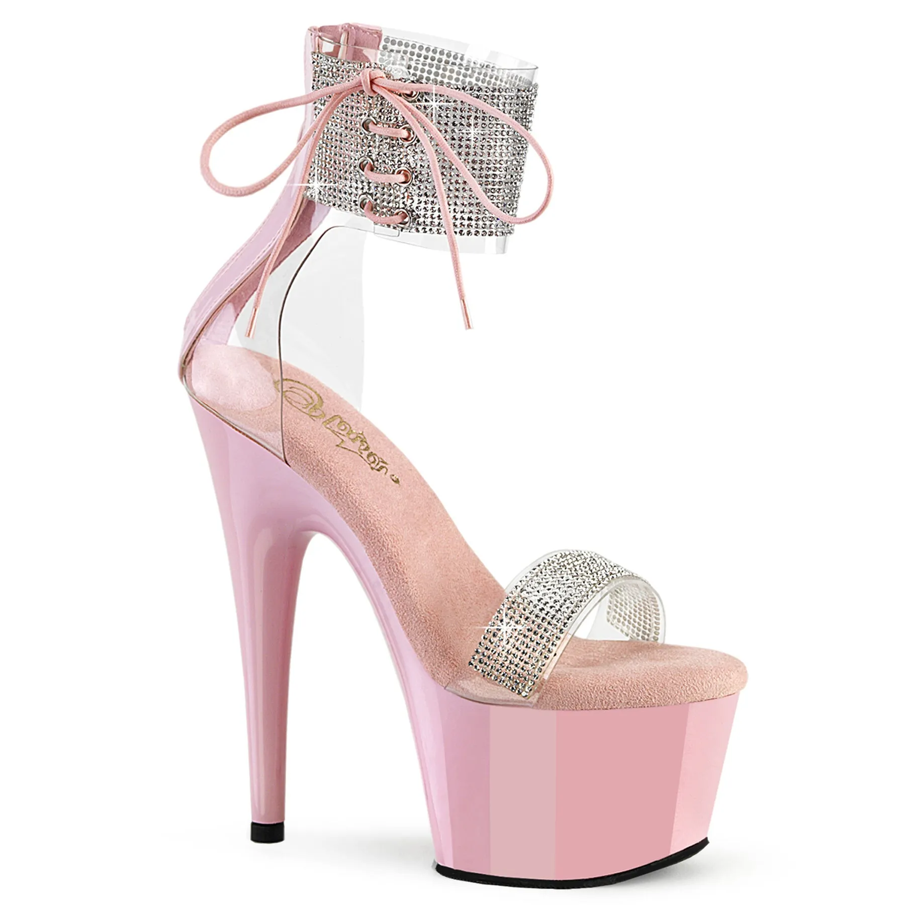 7 Inch Heel ADORE-727RS Clear Baby Pink