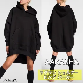 Aakasha  |Long Sleeves Plain Cotton Long Handmade Oversized Asymmetry