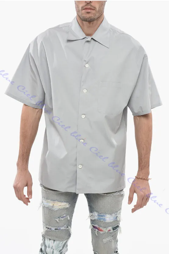 alexander mcqueen  |Button-down Plain Cotton Short Sleeves Shirts