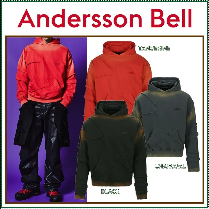 ANDERSSON BELL  |Street Style Long Sleeves Plain Logo Hoodies