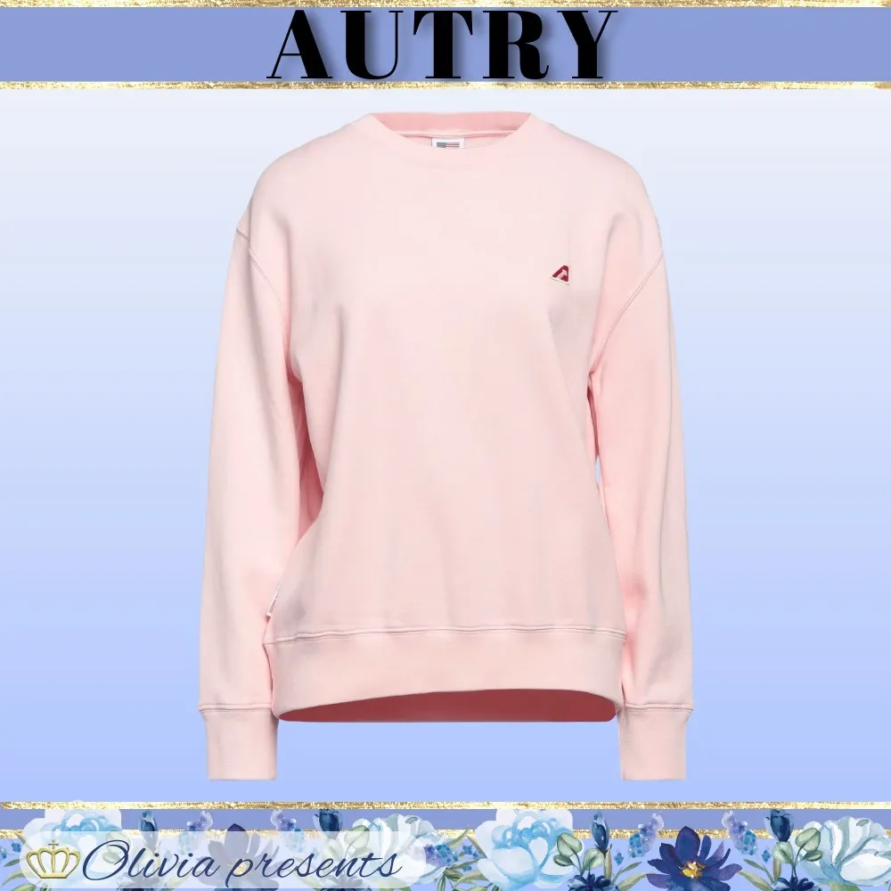 AUTRY  |Crew Neck Street Style Long Sleeves Plain Cotton Logo