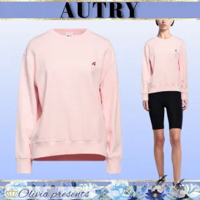 AUTRY  |Crew Neck Street Style Long Sleeves Plain Cotton Logo