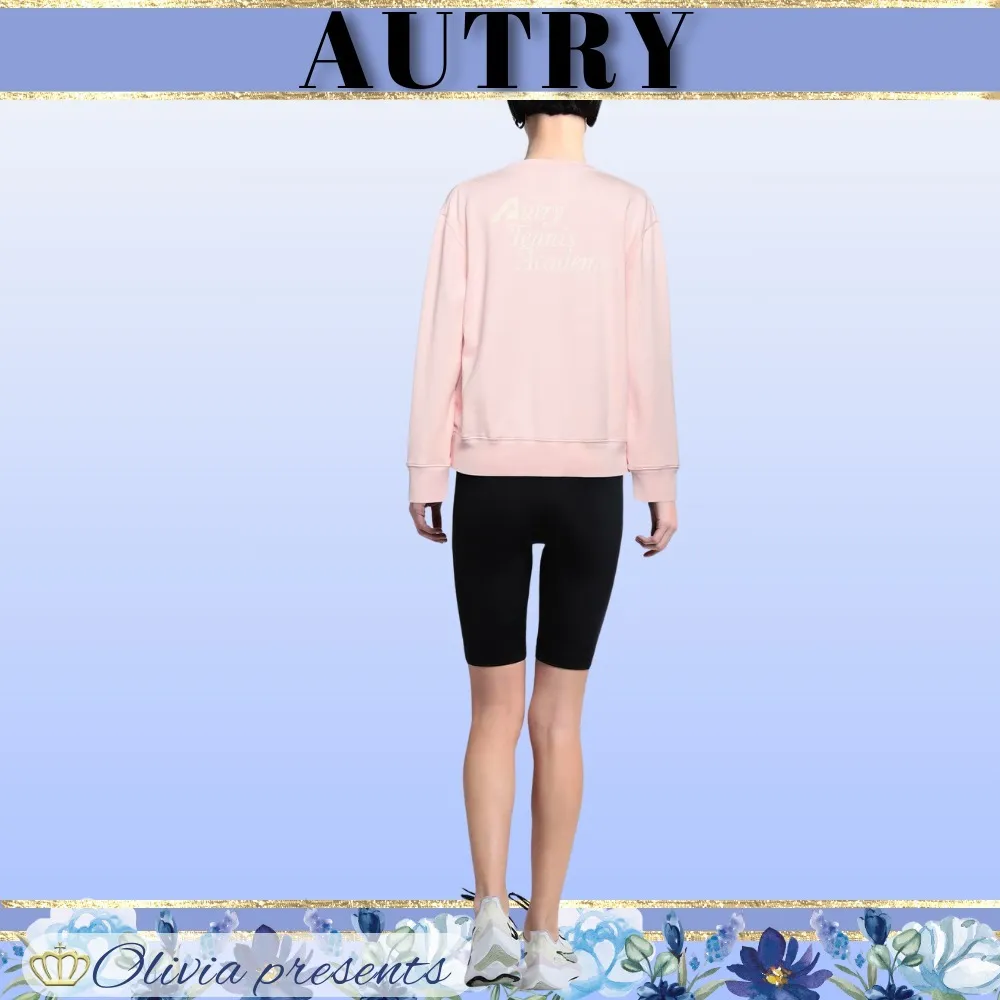 AUTRY  |Crew Neck Street Style Long Sleeves Plain Cotton Logo