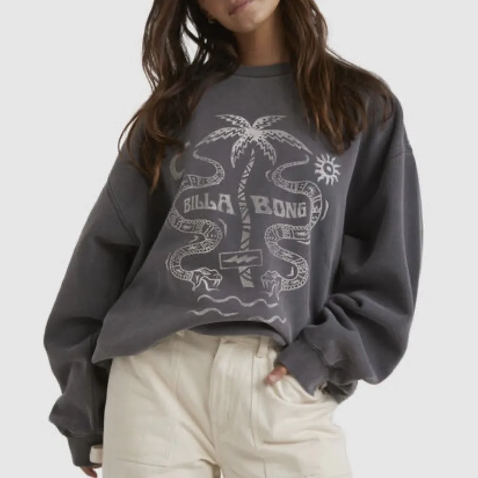 Billabong  |Crew Neck Sweat Street Style Long Sleeves Plain Logo