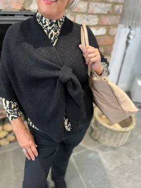 Black Wrap Over Poncho Sasha