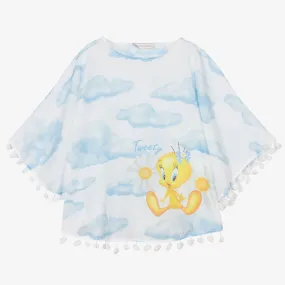 Blue Tweety Beach Poncho