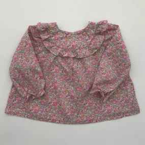 Bonpoint Liberty Print Floral Blouse With Frill: 18 Months