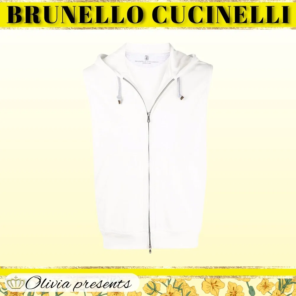 BRUNELLO CUCINELLI  |Sleeveless Street Style Plain Cotton Vests & Gillets