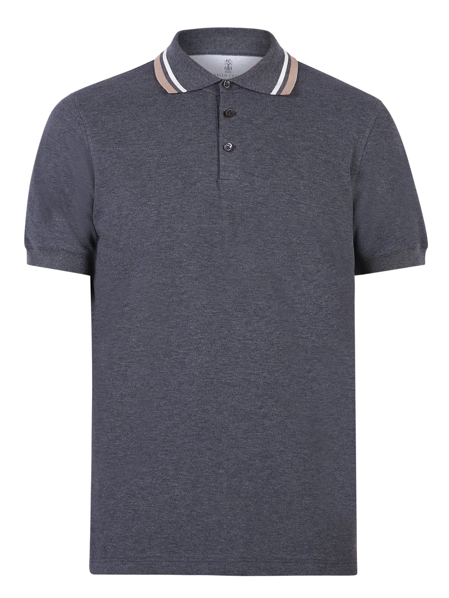 Brunello Cucinelli Striped Collar Polo Shirt