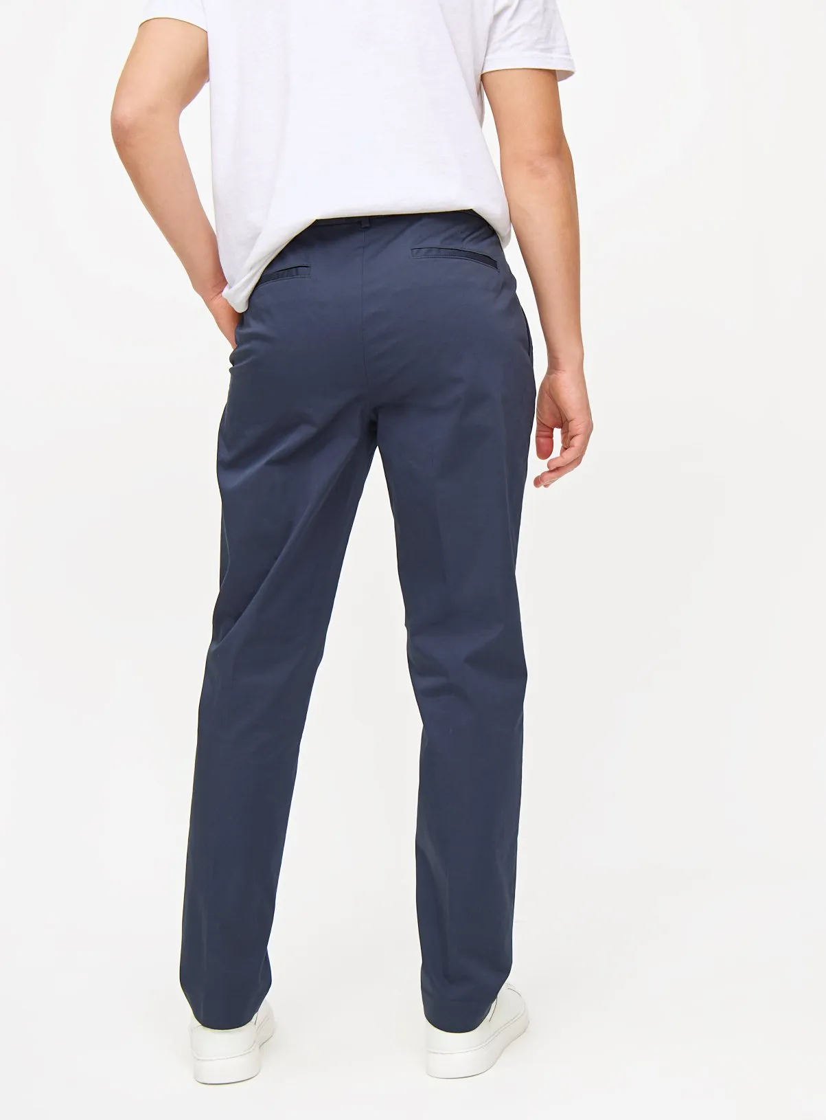 Buy Navy Sateen Trousers 40R | Trousers | Tu