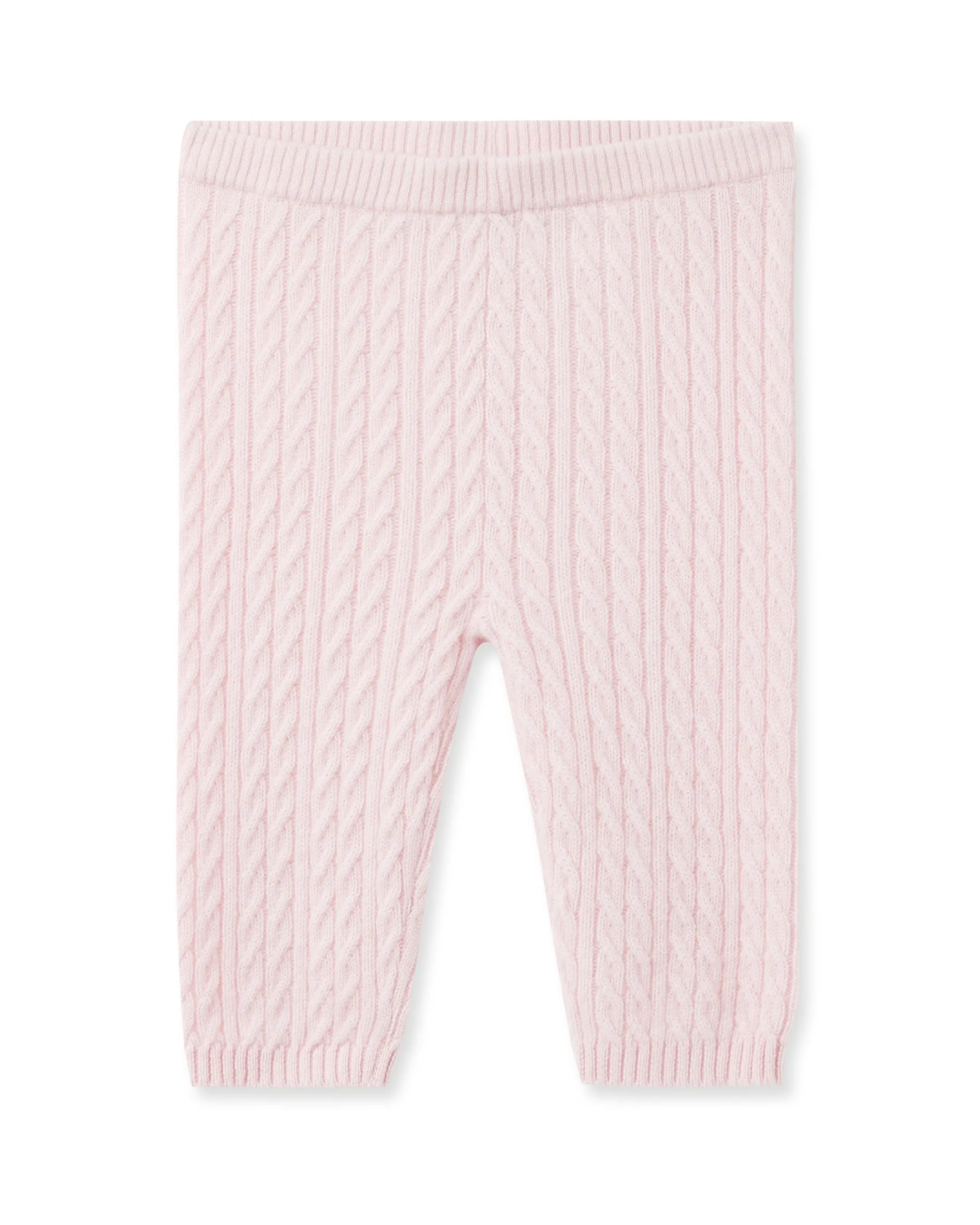 Cable Cashmere Leggings Pale Pink