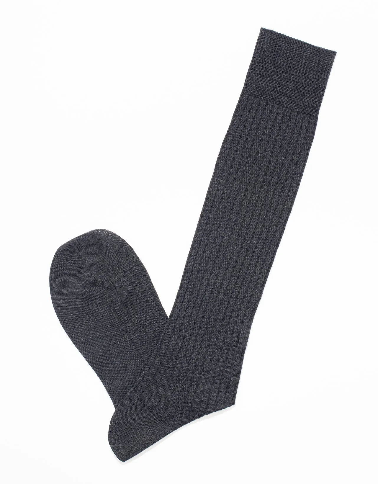 CHARCOAL OVER-CALF HOSE COTTON SOCKS