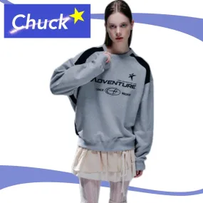 CHUCK  |Unisex Street Style Long Sleeves Oversized Logo