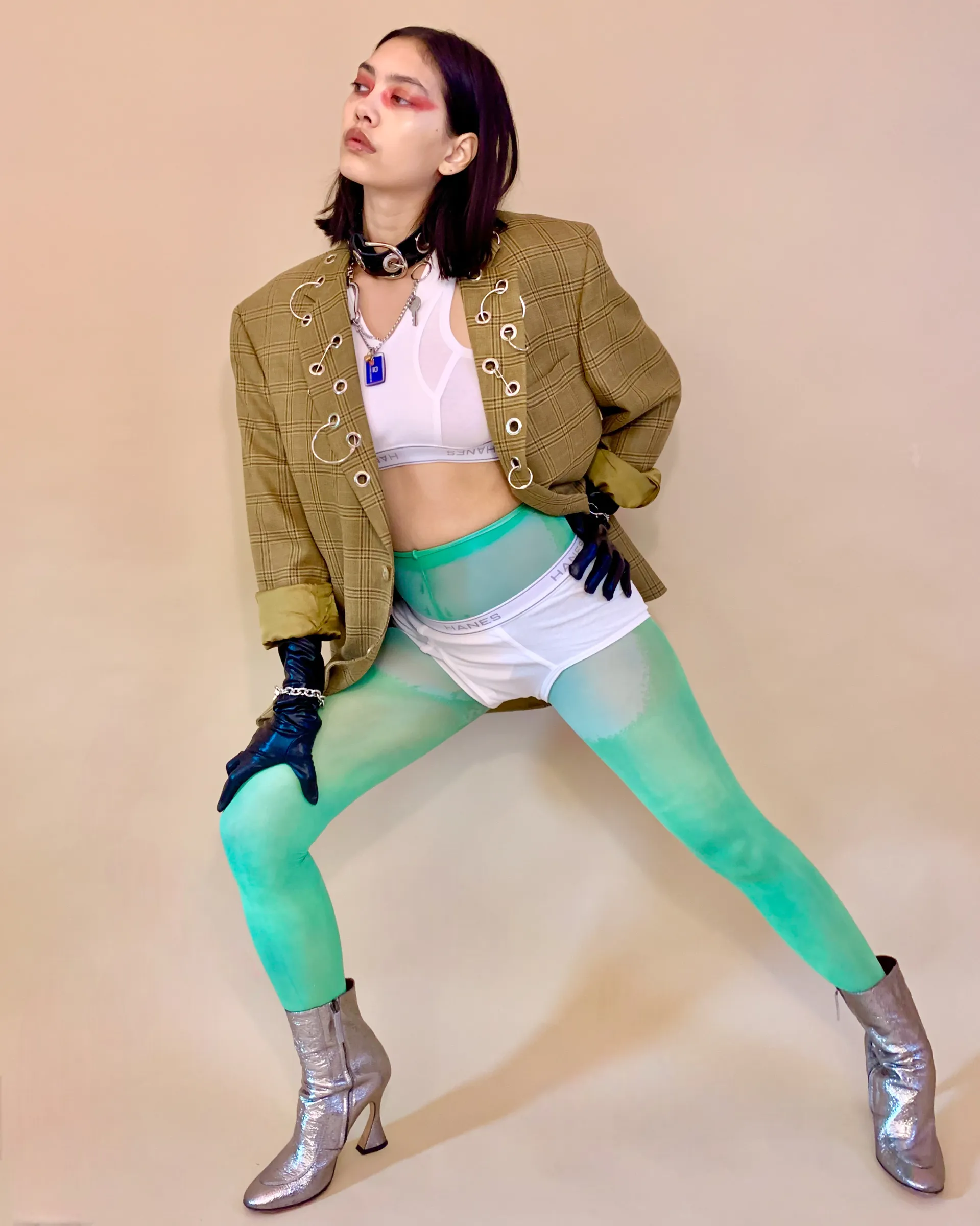 Cucumber chalk tights