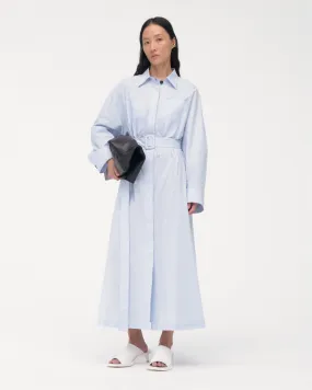 Dropwaist Belted Shirt Dress