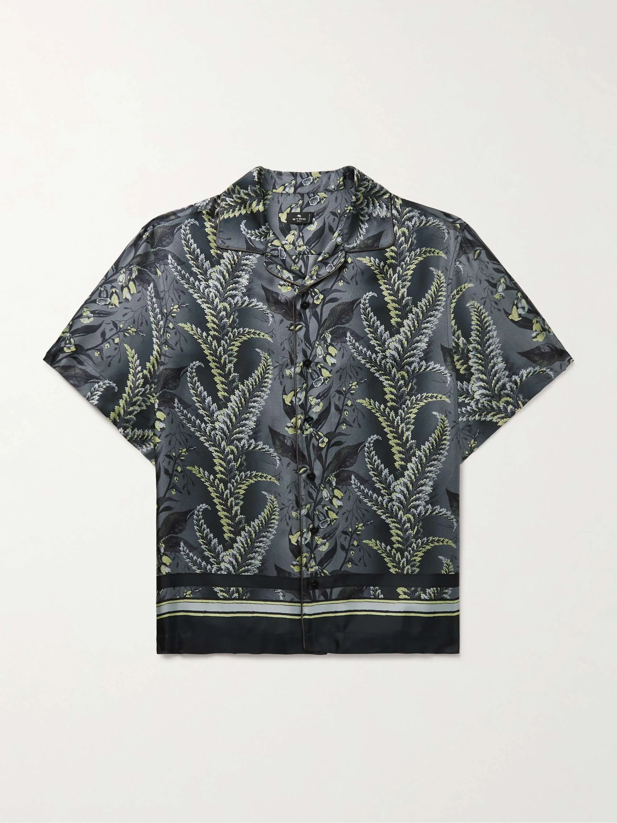 ETRO  |Button-down Unisex Silk Short Sleeves Luxury Shirts