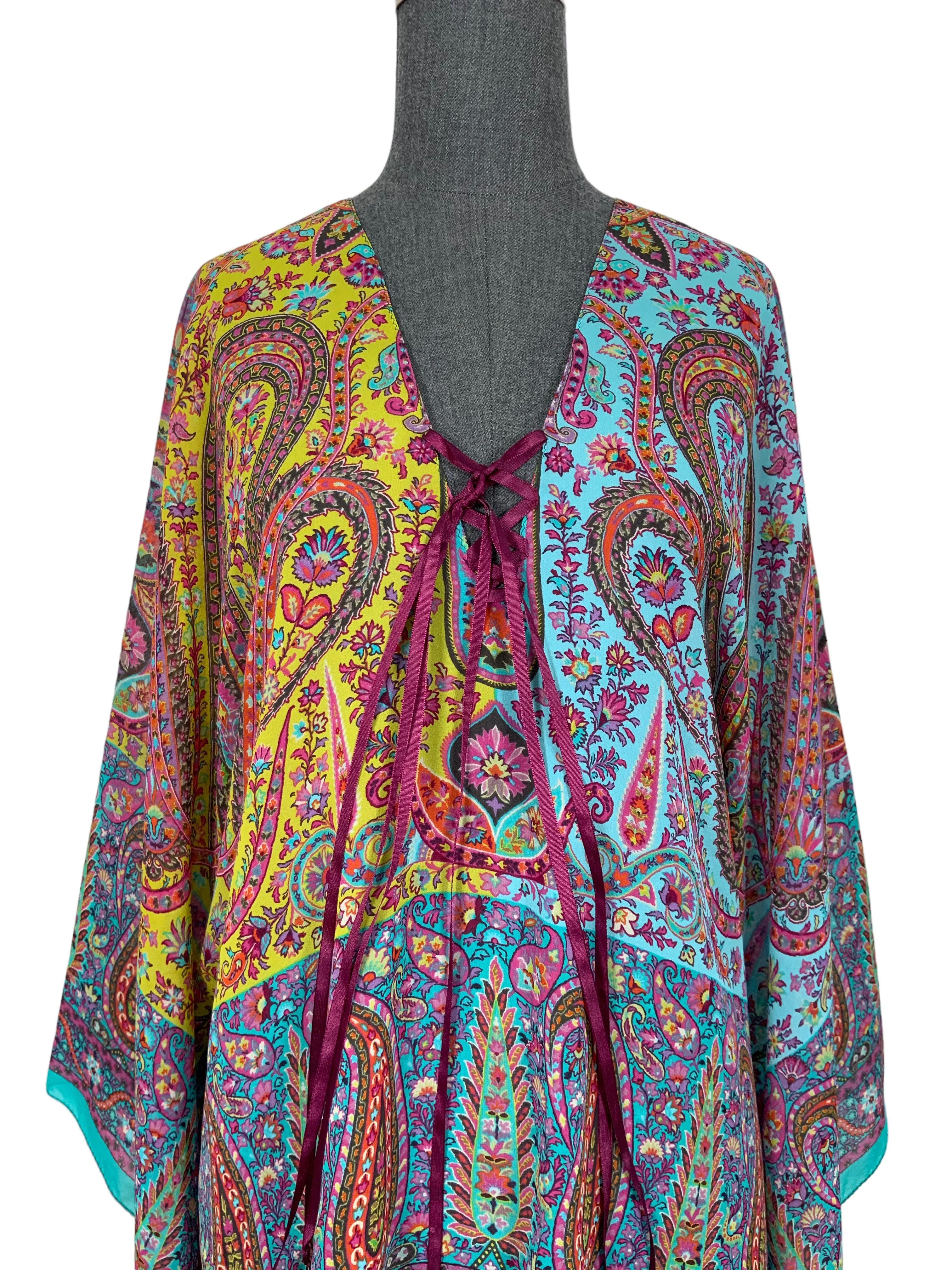 ETRO Paisley Printed Silk Poncho