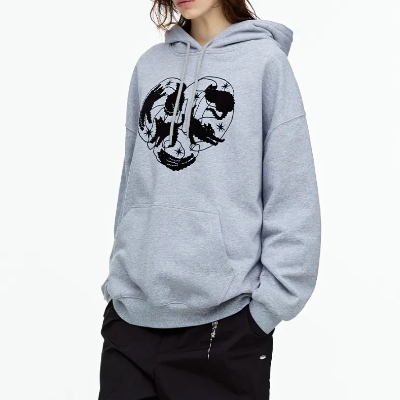 Fallett  |Heart Street Style Long Sleeves Cotton Logo Hoodies