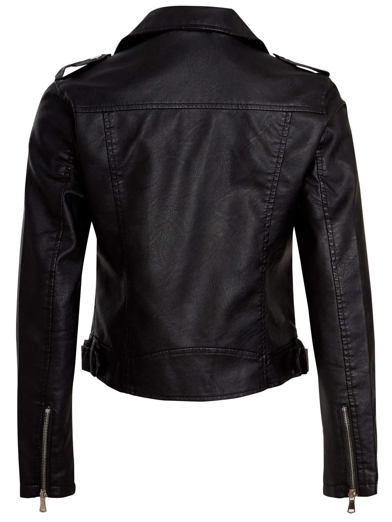 Faux leather Biker Jacket, Black PU, Beige, UK Sizes 8 to 16