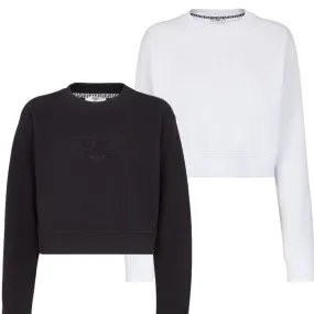 FENDI  |Crew Neck Unisex Street Style Long Sleeves Cotton Logo