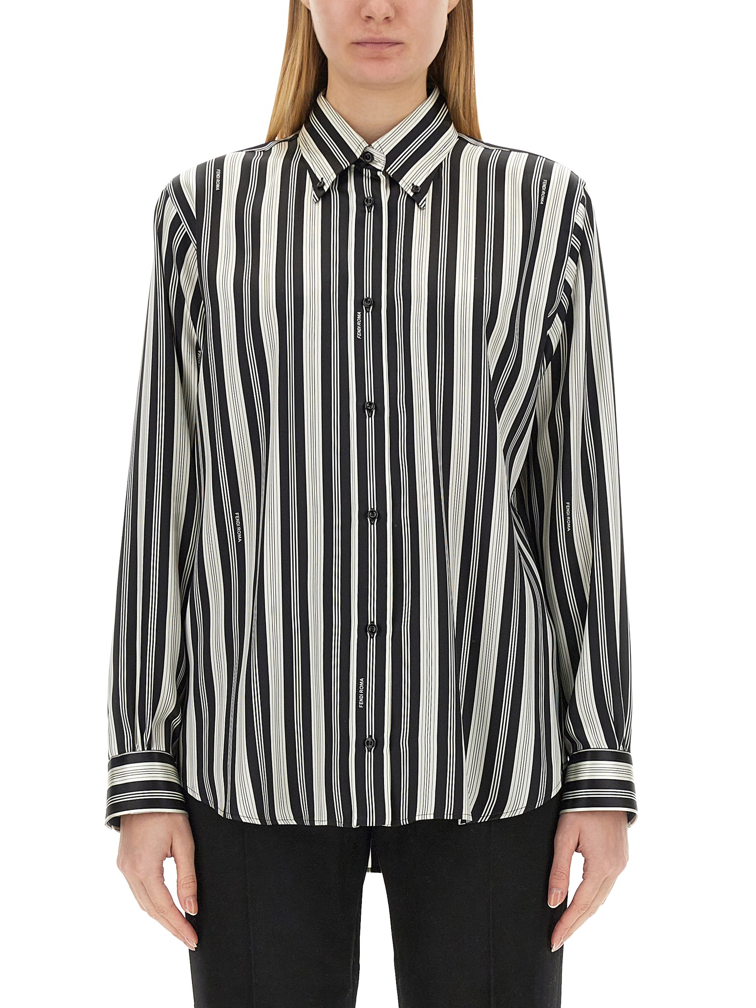 FENDI    STRIPED SILK SHIRT