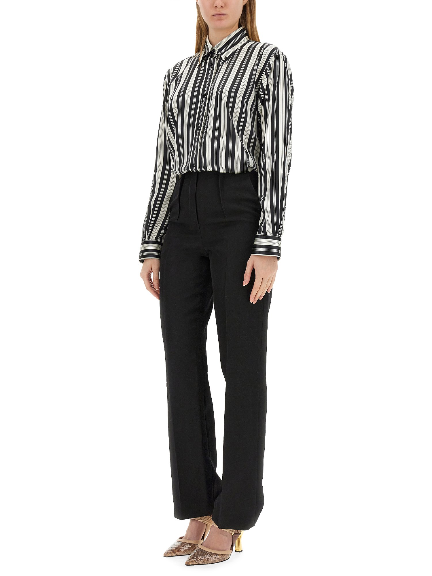 FENDI    STRIPED SILK SHIRT