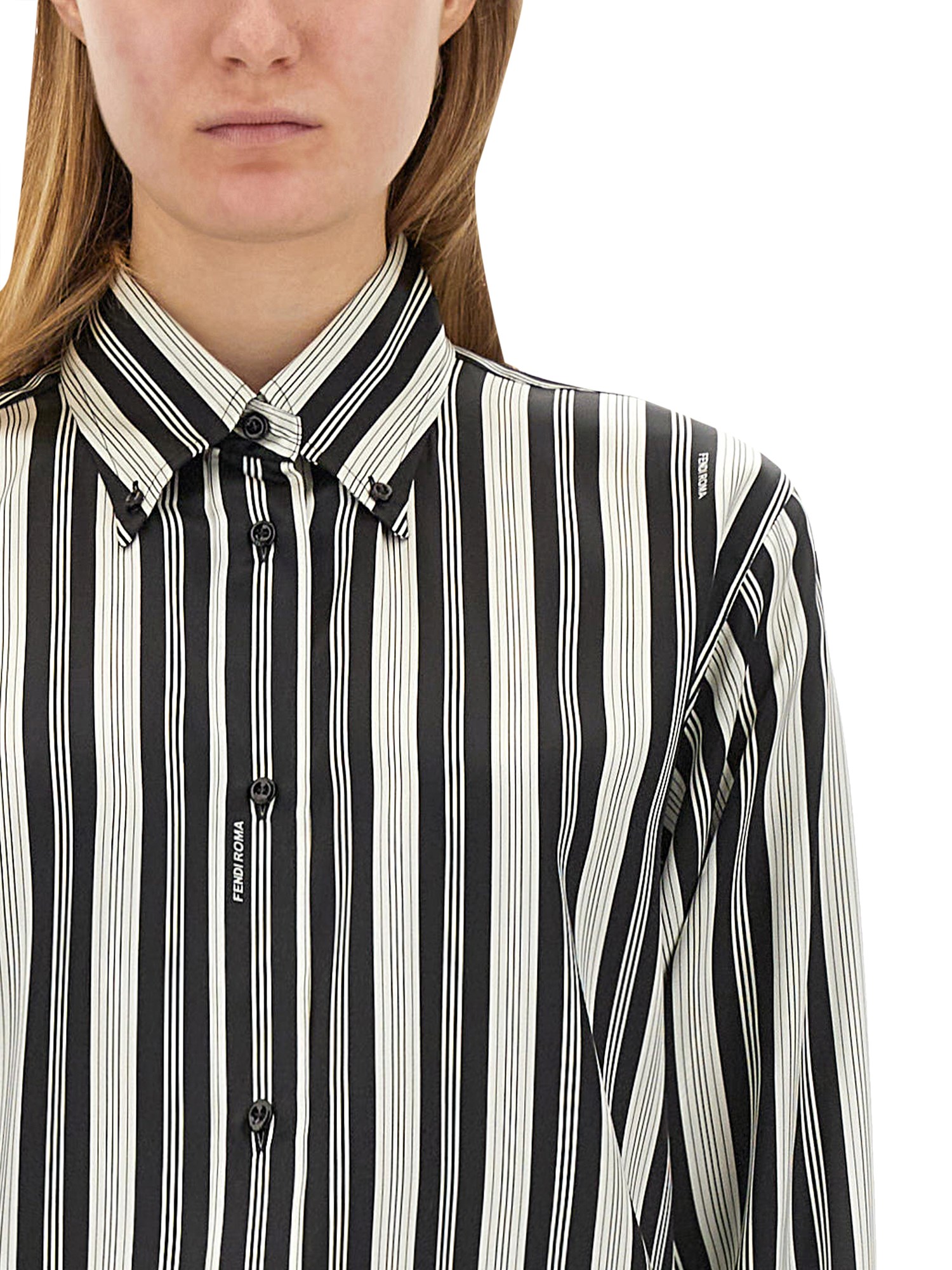 FENDI    STRIPED SILK SHIRT