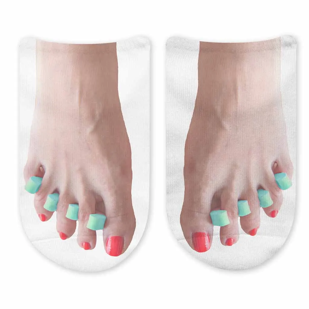 Funny Tan Line Feet Printed on Socks for Women