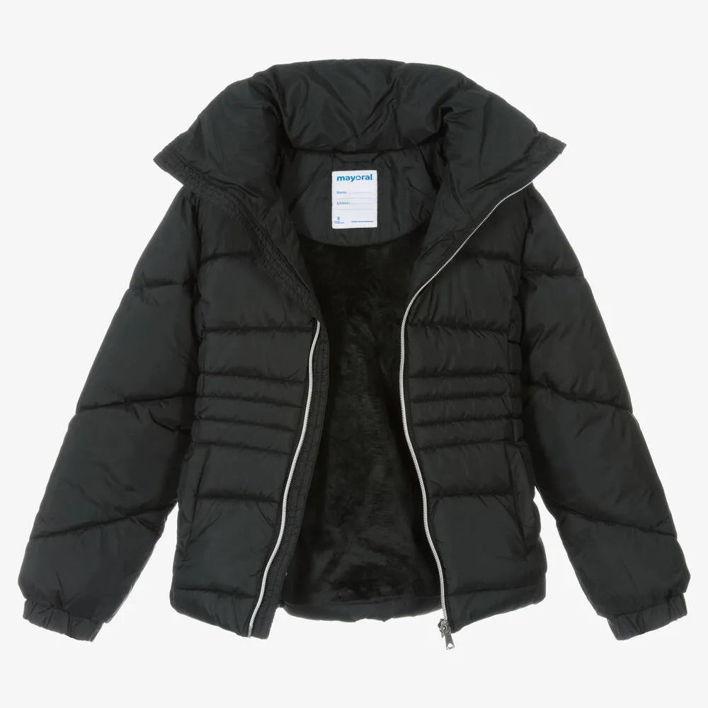 Girls Black Puffer Jacket