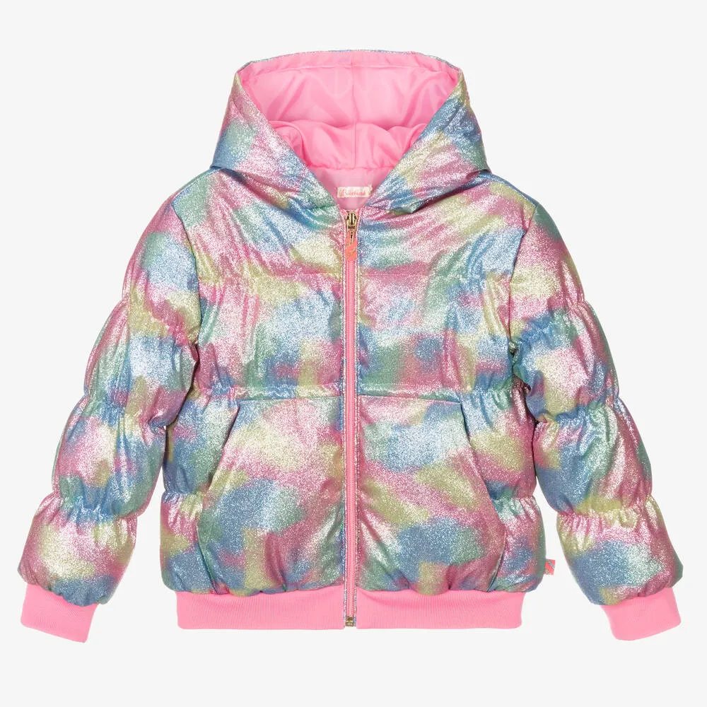 Girls Rainbow Puffer Jacket