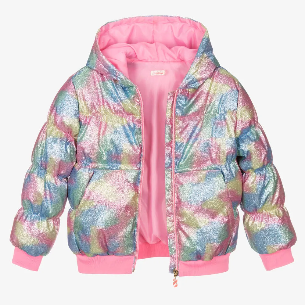 Girls Rainbow Puffer Jacket