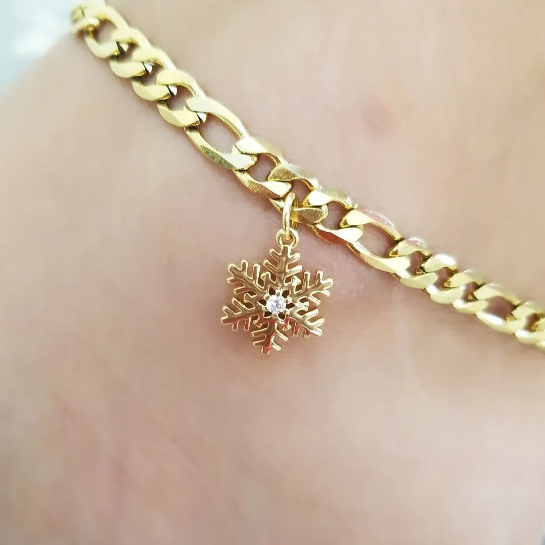 Gold Snow flake Anklet