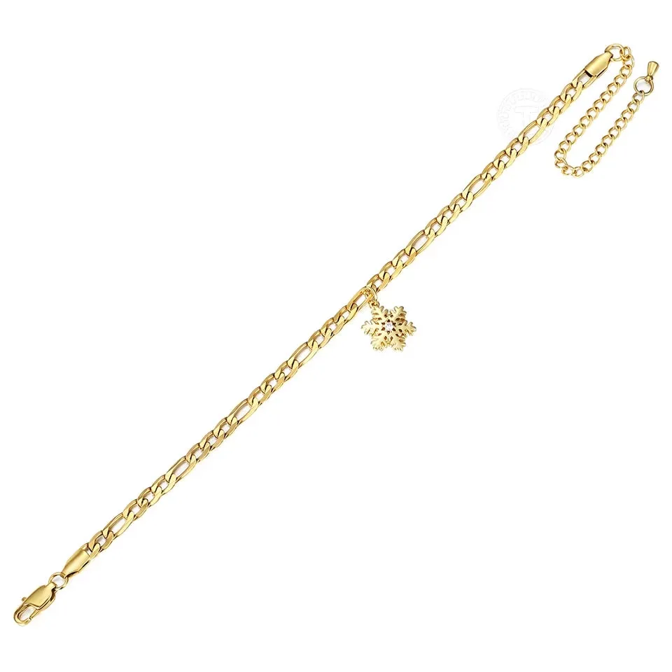 Gold Snow flake Anklet