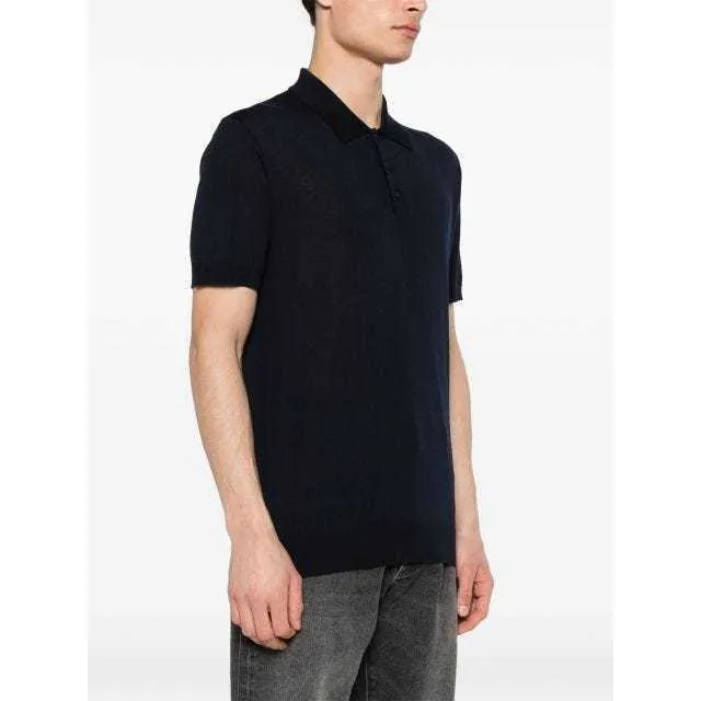 Golden Goose  |Button-down Wool Short Sleeves Logo Polos