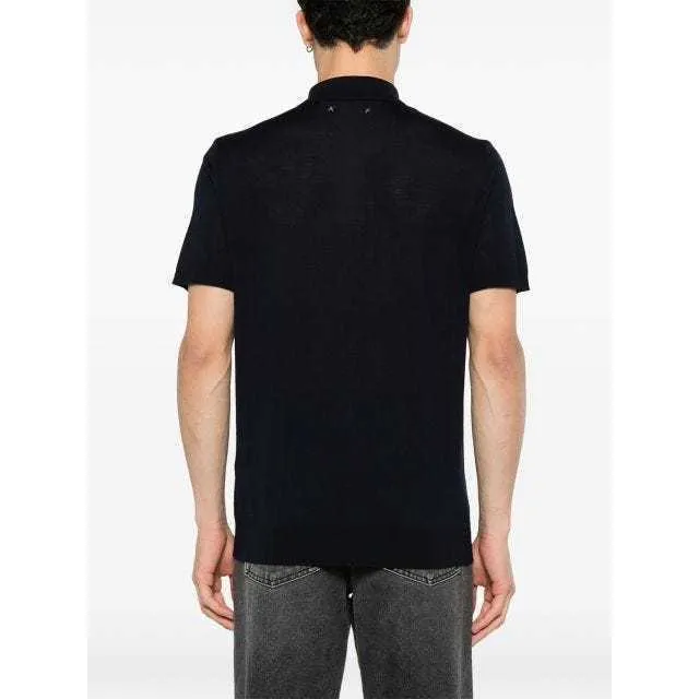 Golden Goose  |Button-down Wool Short Sleeves Logo Polos