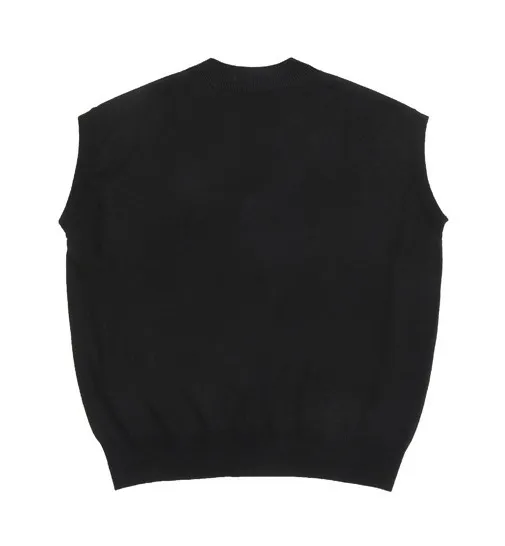 GRAVER  |[GRAVER]★BASEBALL BLACK LOGO EMBROIDERY KNIT VEST