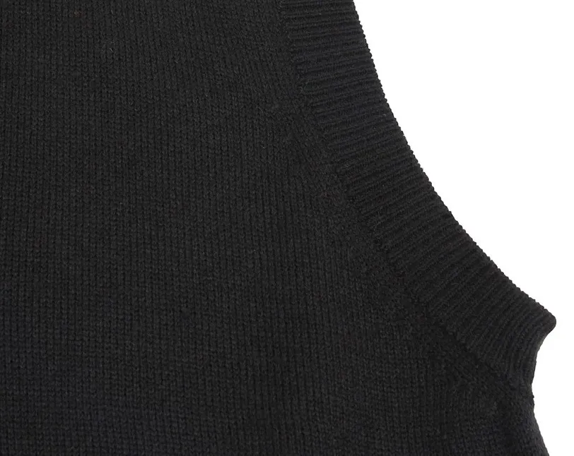 GRAVER  |[GRAVER]★BASEBALL BLACK LOGO EMBROIDERY KNIT VEST