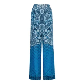 HABOTAI SILK TROUSERS Woman Blue 