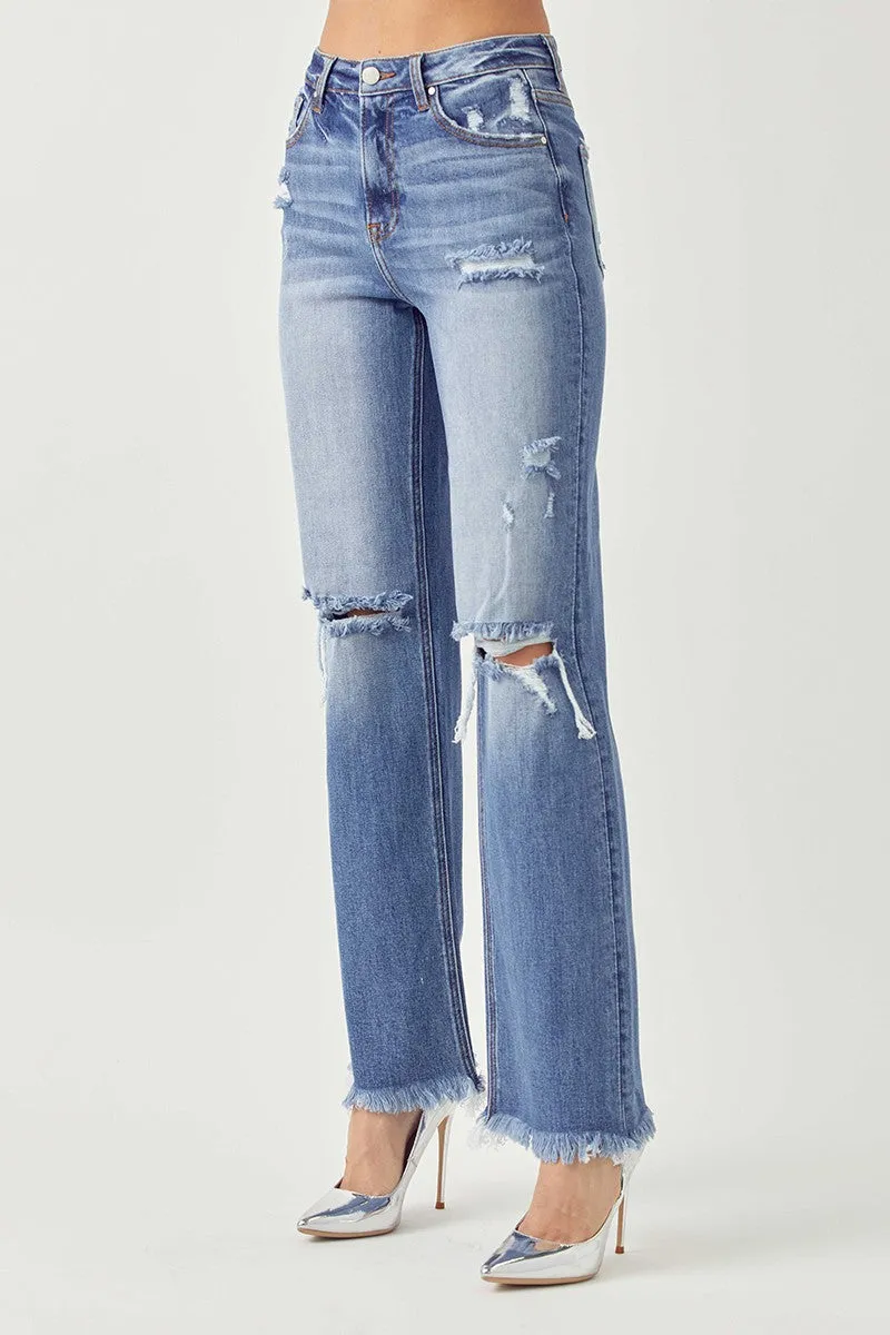 High Rise Straight Jeans