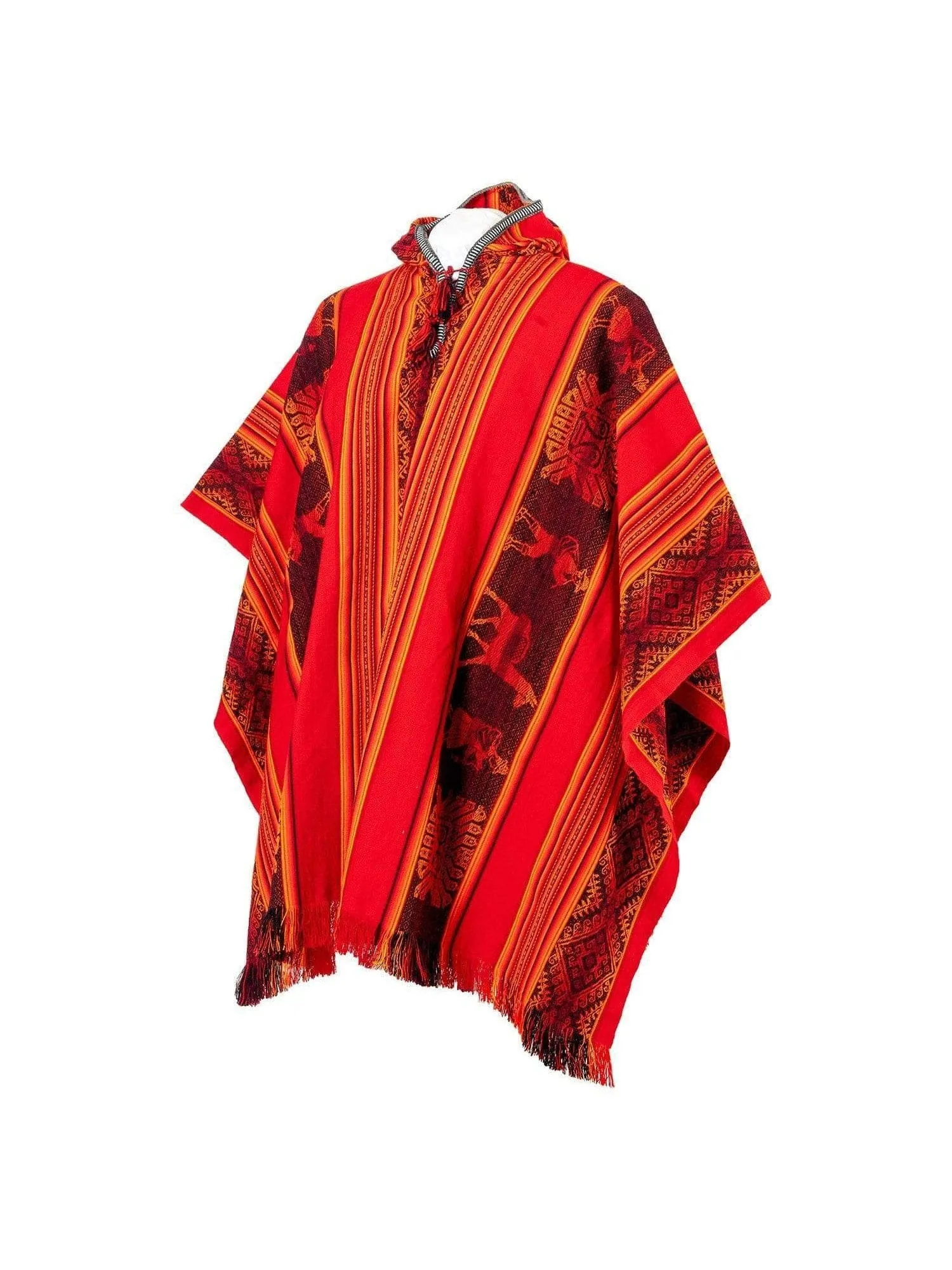 Hooded Peruvian Poncho - Arco Iris