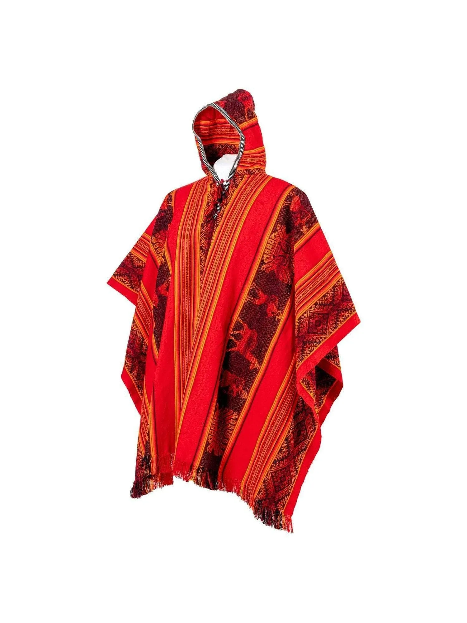 Hooded Peruvian Poncho - Arco Iris