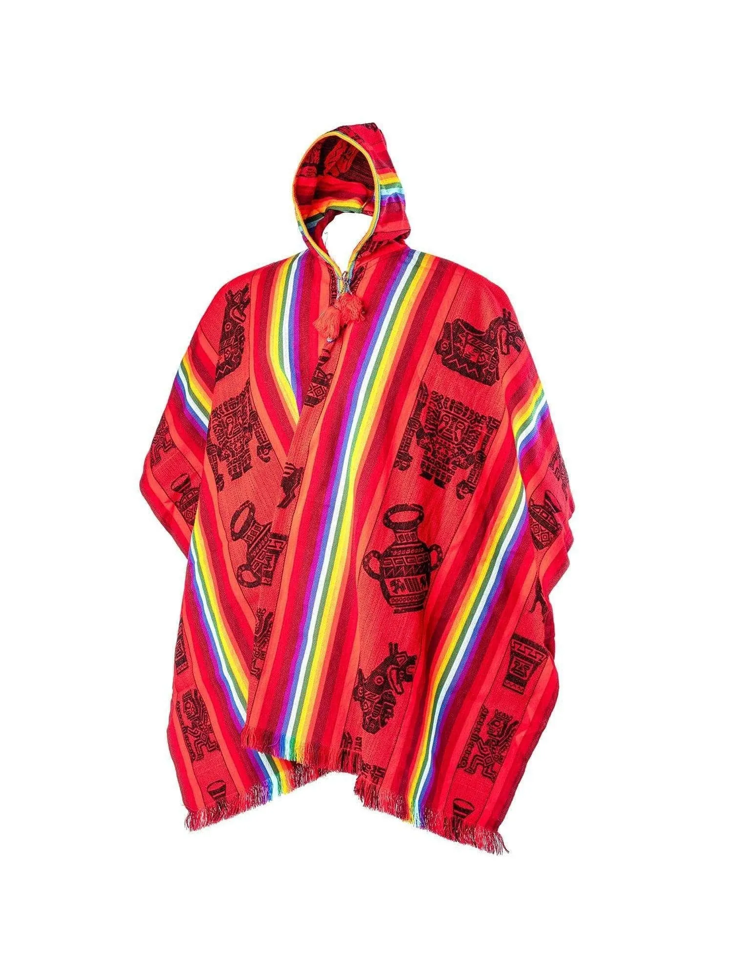 Hooded Peruvian Poncho - Arco Iris