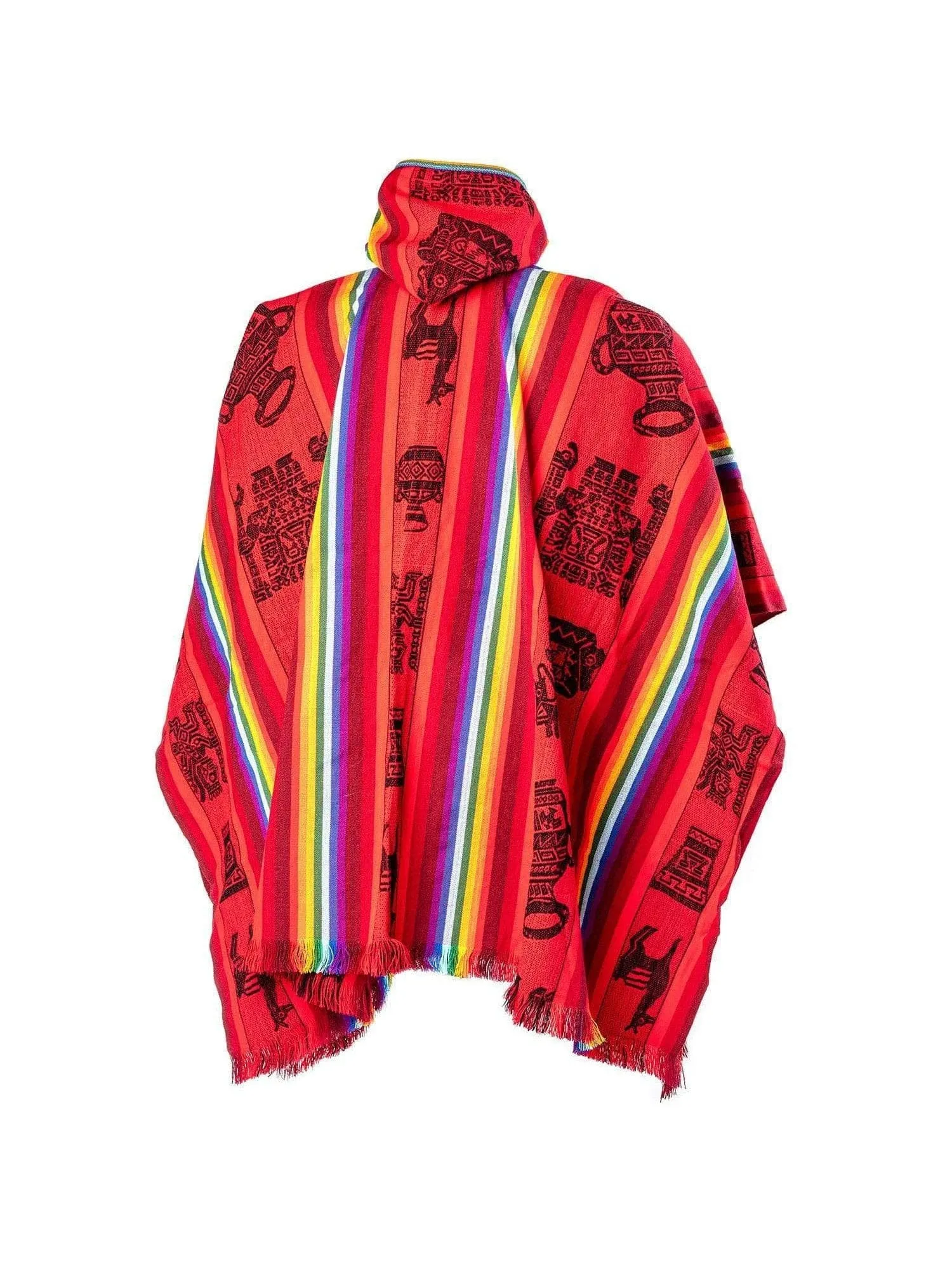 Hooded Peruvian Poncho - Arco Iris