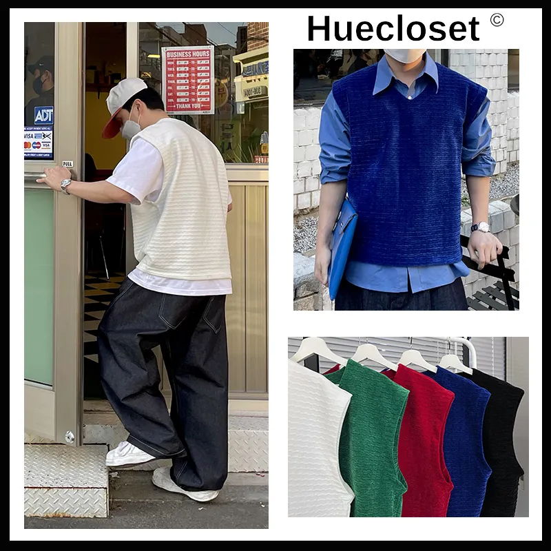 HUE  |Unisex Street Style Cotton Vests & Gillets