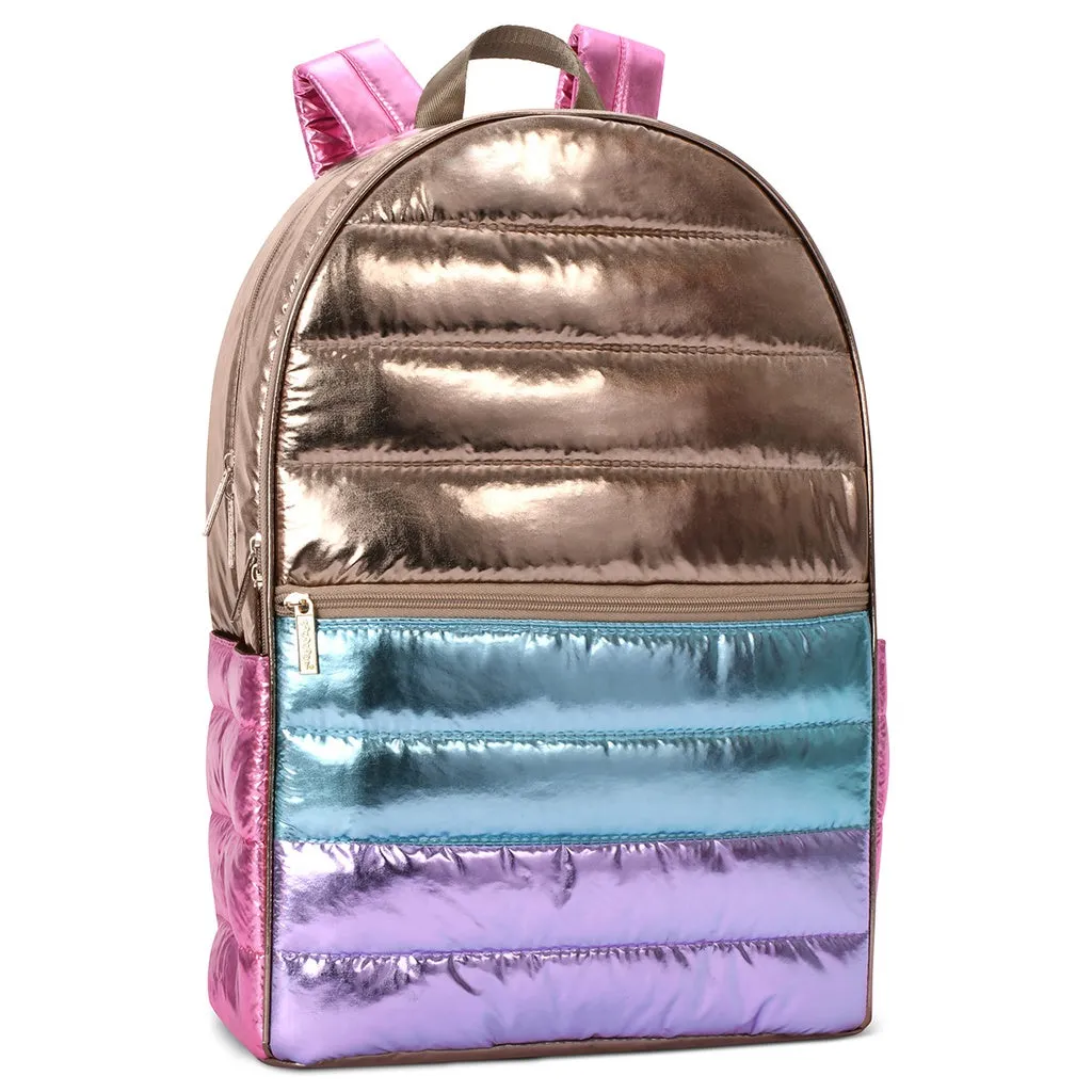 Icy Color Block Puffer Backpack- Girls