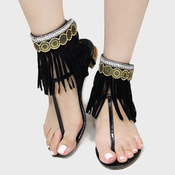 iLLASPARKZ 1-Pair Suede Fringe Anklet