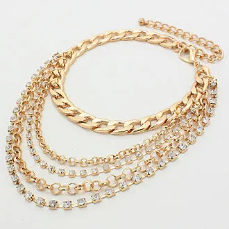 iLLASPARKZ Draped Crystal Chain Anklet