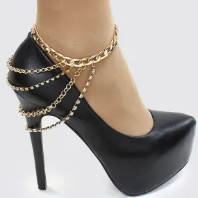 iLLASPARKZ Draped Crystal Chain Anklet